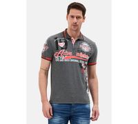 Poloshirt CIPO & BAXX, Herren, Gr. S, anthrazit, Single Jersey, Obermaterial: 95% Baumwolle, 5% Elasthan, bedruckt, slim fit hüftlang, Rundhals, Shirts (39710039-S) anthrazit