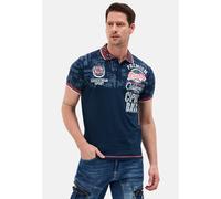 CIPO & BAXX T-Shirt in coolem Polo-Design, blau, S NAVYBLUE