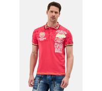 Poloshirt CIPO & BAXX, Herren, Gr. S, fuchia, Jersey, Obermaterial: 95% Baumwolle, 5% Elasthan, bedruckt, unifarben, regular fit normal, Rundhals, Shirts (35364649-S) fuchia