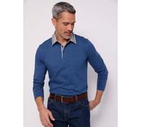 Poloshirt CLASSIC "Langarm-Poloshirt", Herren, Gr. 44/46, blau (jeansblau), 100% Baumwolle, Kragen:100% Baumwolle, unifarben, Shirts (18762911-44) jeansblau