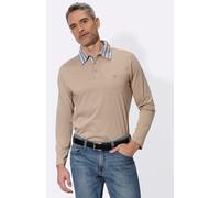 Poloshirt CLASSIC "Langarm-Poloshirt", Herren, Gr. 52/54, beige, 100% Baumwolle, Kragen:100% Baumwolle, unifarben, Shirts (53339544-52) beige