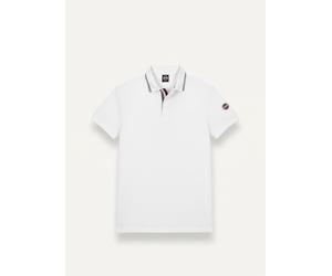 Poloshirt COLMAR "MENS KNITTED SHIRT", Herren, Gr. L, weiß, Piqué, Obermaterial: 100% Baumwolle, unifarben, regular fit hüftbedeckend, hoch geschlossener Ausschnitt, angesetztes Bündchen, Shirts, aus