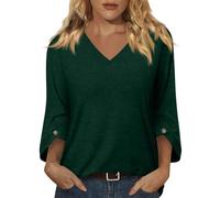 Poloshirt Damen Oberteile Sommer Sommer Shirt Damen Strandshirt Tshirt 3/4 Arm Wandershirt Shirt Elegant Ringelshirt Top Schwarz