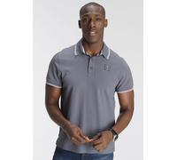Poloshirt DELMAO, Herren, Gr. L (52/54), grau, Piqué, Obermaterial: 100% Baumwolle, unifarben, Basic, regular fit, Rippbündchen, Shirts, Kurzarm, lockere Passform, Polokragen, für Tennis oder Golf (63