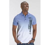 Poloshirt DELMAO, Herren, Gr. XXL (60/62), blau (blau, weiß), Piqué, Obermaterial: 100% Baumwolle, bedruckt, normal, Shirts, kurzärmelig, lässiges Batikmuster, Polokragen (28080005-XXL) blau, weiß