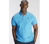 Poloshirt DELMAO, Herren, Gr. XXL (60/62), blau (türkis), Piqué, Obermaterial: 100% Baumwolle, unifarben, Basic, regular fit, Rippbündchen, Shirts, Kurzarm, lockere Passform, Polokragen, für Tennis od