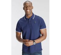 Poloshirt DELMAO, Herren, Gr. L (52/54), blau, Piqué, Obermaterial: 100% Baumwolle, unifarben, Basic, regular fit, Rippbündchen, Shirts, Kurzarm, lockere Passform, Polokragen, für Tennis oder Golf (93