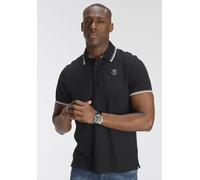 Poloshirt DELMAO, Herren, Gr. XL (56/58), schwarz, Piqué, Obermaterial: 100% Baumwolle, unifarben, Basic, regular fit, Rippbündchen, Shirts, Kurzarm, lockere Passform, Polokragen, für Tennis oder Golf
