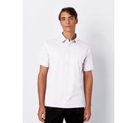 Poloshirt DESOTO "Jerseypolo Essential Kent halbarm", Herren, Gr. L, weiß (weiß piquè), Piqué, Obermaterial: 100% Baumwolle, unifarben, slim fit normal, Rundhals, eingesetzt abgesteppte Kante, Shirts,