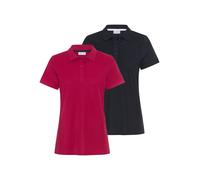 Poloshirt EASTWIND, Damen, Gr. 32/34, bunt (marine, beere), Obermaterial: 100% Baumwolle, clean, gepflegt, unifarben, Basic, figurumspielend hüftbedeckend, Shirts, figurumspielende Passform, Polokrage