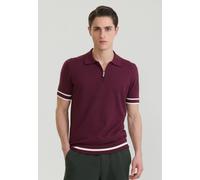 Poloshirt FELIX HARDY "Polo Shirt Kurzarm mit Reißverschluss", Herren, Gr. M, bordeaux, 100% Baumwolle, Shirts (42251754-M) bordeaux