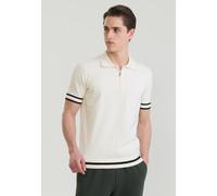 Poloshirt FELIX HARDY "Polo Shirt Kurzarm mit Reißverschluss", Herren, Gr. XXL, ecru, 100% Baumwolle, Shirts (85607761-XXL) ecru