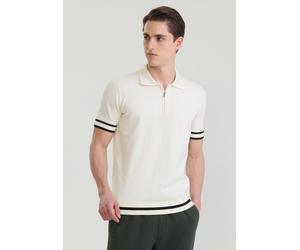 Poloshirt FELIX HARDY "Polo Shirt Kurzarm mit Reißverschluss", Herren, Gr. XXL, ecru, 100% Baumwolle, Shirts (85607761-XXL) ecru