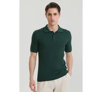 Poloshirt FELIX HARDY "Polo Shirt Kurzarm mit Zopfmuster", Herren, Gr. XL, grün (dunkelgrün), 100% Baumwolle, Shirts (45186010-XL) dunkelgrün