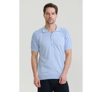 Poloshirt FELIX HARDY "Strick-Polo Shirt Kurzarm", Herren, Gr. S, blau, 100% Baumwolle, Shirts (46150755-S) blau