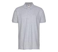 Poloshirt FRUIT OF THE LOOM, Herren, Gr. L (52/54), grau (grau, meliert), Piqué, Obermaterial: 97% Baumwolle, 3% Polyester, meliert, schmal, Shirts, Piqué (42554355-L) grau, meliert