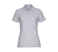 Poloshirt FRUIT OF THE LOOM "Lady-Fit Premium Polo", Damen, Gr. S (36), grau (graumeliert), Piqué, Obermaterial: 100% Baumwolle, meliert, Basic, sehr figurbetont, Rippstrickbündchen, Shirts (61781010-