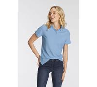 Poloshirt FRUIT OF THE LOOM "Lady-Fit Premium Polo", Damen, Gr. XS (34), blau (hellblau), Piqué, Obermaterial: 100% Baumwolle, unifarben, Basic, sehr figurbetont, Rippstrickbündchen, Shirts (70429529-