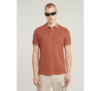 Poloshirt G-STAR "Dunda Overdyed Slim Poloshirt", Herren, Gr. XL, braun (etruscan rot gd), Obermaterial: 95% Baumwolle, 5% Elasthan, Shirts (71978236-XL) etruscan rot gd