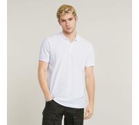 Poloshirt G-STAR "Dunda Slim Fit", Herren, Gr. M, weiß, Piqué, Obermaterial: 95% Baumwolle, 5% Elasthan, unifarben, slim fit normal, Shirts, Logostickerei auf der Brust (72826539-M) weiß