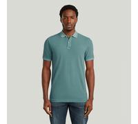 Poloshirt G-STAR "Dunda Slim Fit", Herren, Gr. S, mineral blau gd, Piqué, Obermaterial: 95% Baumwolle, 5% Elasthan, unifarben, slim fit normal, Shirts Poloshirt, Logostickerei auf der Brust (25983730-