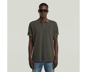 Poloshirt G-STAR "Dunda Slim Fit", Herren, Gr. XL, asfalt gd, Piqué, Obermaterial: 95% Baumwolle, 5% Elasthan, unifarben, slim fit normal, Shirts, Logostickerei auf der Brust (94825207-XL) asfalt gd
