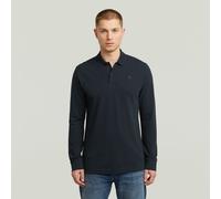 Poloshirt G-STAR "Dunda Slim Polo", Herren, Gr. XL, blau (salute), Piquu00e9, Obermaterial: 95% Baumwolle, 5% Elasthan, unifarben, casual, slim fit, Langarm angesetztes Bündchen, Shirts, langärmlig, m