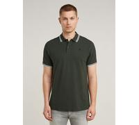Poloshirt G-STAR "Dunda Slim Stripe Poloshirt", Herren, Gr. XS, grün (asfalt), Obermaterial: 95% Baumwolle, 5% Elasthan, Shirts (31028263-XS) asfalt
