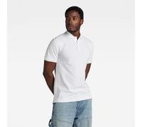 Poloshirt G-STAR "Poloshirt Dunda slim stripe", Herren, Gr. S, weiß, Piqué, Obermaterial: 95% Baumwolle, 5% Elasthan, unifarben, slim fit normal, Shirts Poloshirt, in Kurzarm-Form (25959806-S)