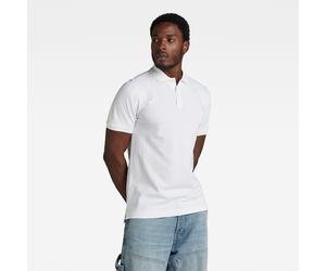Poloshirt G-STAR "Poloshirt Dunda slim stripe", Herren, Gr. XXL, weiß, Piqué, Obermaterial: 95% Baumwolle, 5% Elasthan, unifarben, slim fit normal, Shirts, in Kurzarm-Form (25959806-XXL) weiß