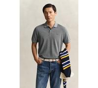 Poloshirt GANT "2 TONE", Herren, Gr. 4XL, evening blau, Jersey, Obermaterial: 100% Baumwolle, unifarben, regular fit normal, Rundhals, eingesetzt gerader Abschluss, Shirts, Regular fit mit Polokragen 