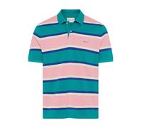 Poloshirt GANT "MULTISTRIPE", Damen, Gr. XL, aqua blau, Piqué, Obermaterial: 100% Baumwolle, normal normal, Rippbündchen, Shirts (55144165-XL) aqua blau
