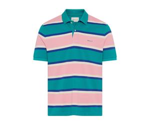 Poloshirt GANT "MULTISTRIPE", Damen, Gr. XL, aqua blau, Piqué, Obermaterial: 100% Baumwolle, normal normal, Rippbündchen, Shirts (55144165-XL) aqua blau