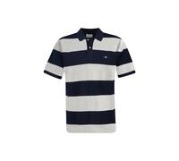 Poloshirt GANT "Poloshirt BLOCK STRIPE POLO", Herren, Gr. M, grau (grau (grau melange)), Obermaterial: 100% Baumwolle CO., Shirts (19290616-M) grau (grau melange)