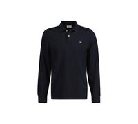 GANT Poloshirt Herren REG Shield LS Pique Rugger – Langarm, 100% Baumwolle – Schwarz