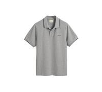 Gant Herren Tipping SS Pique Rugger Polohemd, Grey Melange, 58