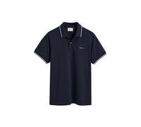 GANT Herren Poloshirt - TIPPING PIQUE RUGGER, Kurzarm, Knopfleiste, Logo, uni Blau 5XL