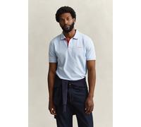 Poloshirt GANT "REG CONTRAST PIQUE SS RUGGER", Herren, Gr. 3XL, fresh blau, Piqué, Obermaterial: 96% Baumwolle, 4% Elasthan, regular fit hüftlang, hoch geschlossener Ausschnitt, Rippbündchen, Shirts,