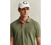 Poloshirt GANT "REG CONTRAST PIQUE SS RUGGER", Herren, Gr. 4XL, dry herb grün, Piqué, Obermaterial: 96% Baumwolle, 4% Elasthan, regular fit hüftlang, hoch geschlossener Ausschnitt, Rippbündchen, Shirt