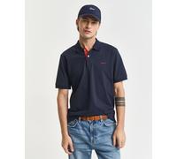 Gant Herren REG Contrast Pique SS Rugger Polohemd, Evening Blue, Standard