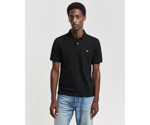 Poloshirt GANT "REG EMB ARCHIVE SHIELD POLO", Damen, Gr. 4XL, schwarz, Web, Obermaterial: 100% Baumwolle, unifarben, regular fit normal, Rundhals, eingesetzt,Ärmel ohne Ärmelschlitz angesetztes Bündch