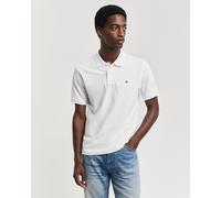 Poloshirt GANT "REG EMB ARCHIVE SHIELD POLO", Herren, Gr. 5XL, weiß, Web, Obermaterial: 100% Baumwolle, unifarben, regular fit normal, Rundhals, eingesetzt,Ärmel ohne Ärmelschlitz angesetztes Bündchen