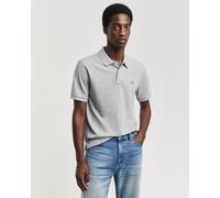 Poloshirt GANT "REG EMB ARCHIVE SHIELD POLO", Herren, Gr. M, grau (grau melange), Web, Obermaterial: 100% Baumwolle, unifarben, regular fit normal, Rundhals, eingesetzt,Ärmel ohne Ärmelschlitz angeset