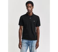 Poloshirt GANT "REG EMB ARCHIVE SHIELD POLO", Herren, Gr. S, schwarz, Web, Obermaterial: 100% Baumwolle, unifarben, regular fit normal, Rundhals, eingesetzt,Ärmel ohne Ärmelschlitz angesetztes Bündche