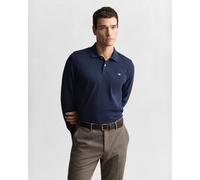 GANT Poloshirt REG SHIELD LS PIQUE RUGGER Langarm Herren Baumwolle Blau (Evening Blue) 4XL