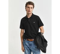 Poloshirt GANT "REG SHIELD SS PIQUE POLO", Herren, Gr. 3XL, schwarz, Jersey, Obermaterial: 100% Baumwolle, unifarben, regular fit hüftlang, hoch geschlossener Ausschnitt, Bündchen, Shirts, mit Logo un