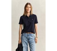 Poloshirt GANT "REGULAR SHIELD", Damen, Gr. XL, evening blau, Single Jersey, Obermaterial: 100% Baumwolle, unifarben, regular fit normal, Rundhals, eingesetzt gerader Abschluss, Shirts Poloshirt, Regu
