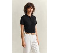 Poloshirt GANT "SLIM FIT ARCHIVE SHIELD PIQUE", Damen, Gr. S, schwarz, Piqué, Obermaterial: 97% Baumwolle, 3% Elasthan, slim fit normal, Rippbündchen, Shirts (39756440-S) schwarz