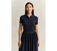Poloshirt GANT "SLIM FIT ARCHIVE SHIELD PIQUE", Damen, Gr. XXL, evening blau, Piqué, Obermaterial: 97% Baumwolle, 3% Elasthan, slim fit normal, Rippbündchen, Shirts (33997203-XXL) evening blau