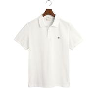 Poloshirt GANT "SLIM SHIELD SS PIQUE POLO", Herren, Gr. 4XL, weiß, Jersey, Obermaterial: 100% Baumwolle, unifarben, slim fit hüftlang, hoch geschlossener Ausschnitt, Rippbündchen, Shirts, mit Logostic